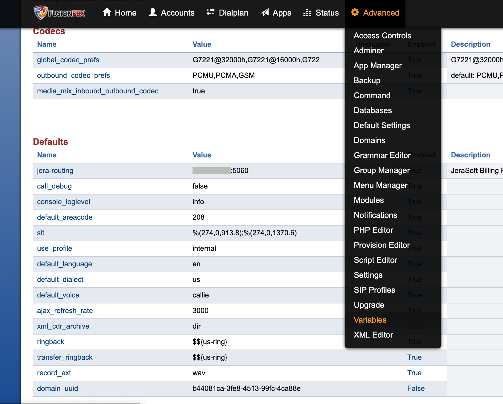 Routing server variable