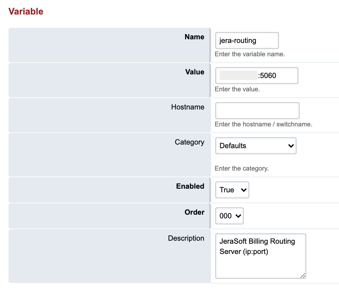 Routing server variable