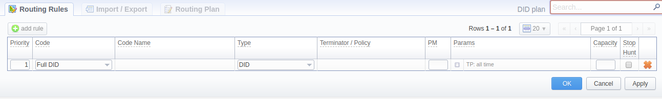 Adding a new routing rule