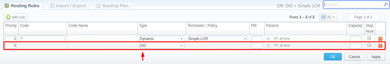 Adding a new routing rule