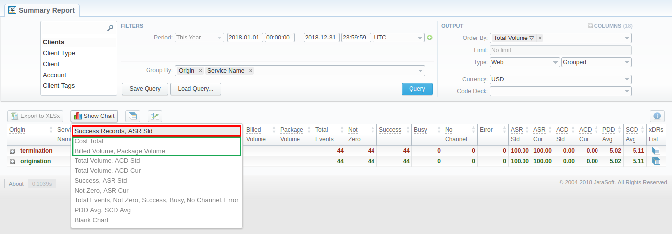 Summary Report section