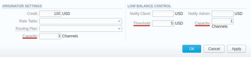 Capacity in Client's Template