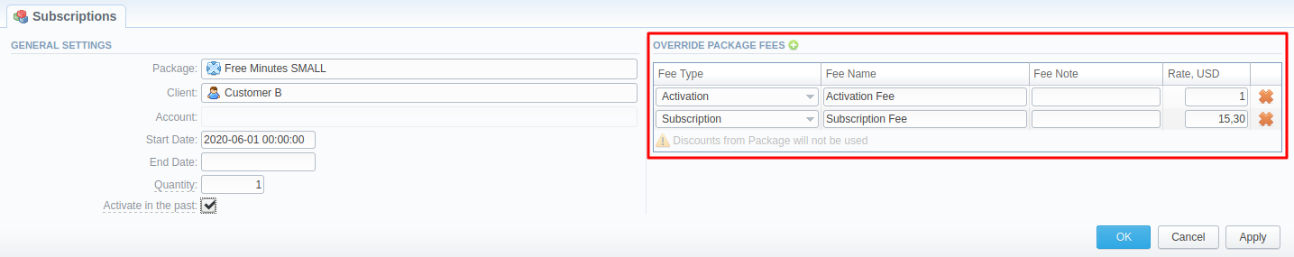 Subscriptions assign form