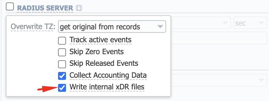 Collect accounting data in Gateways