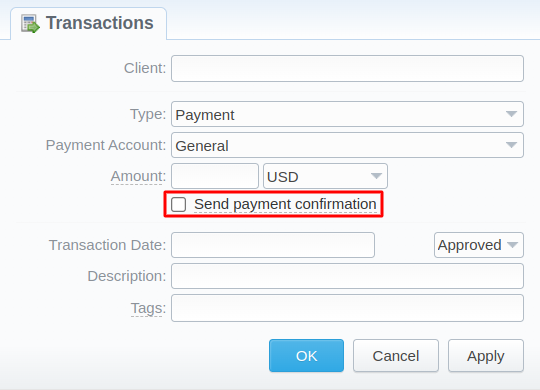Notify about Payment Transaction