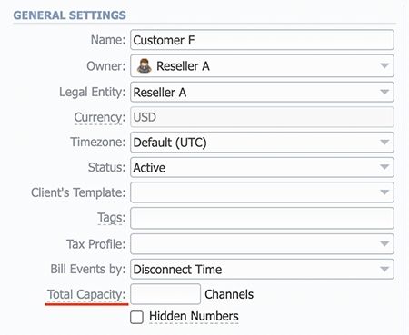 client total capacity