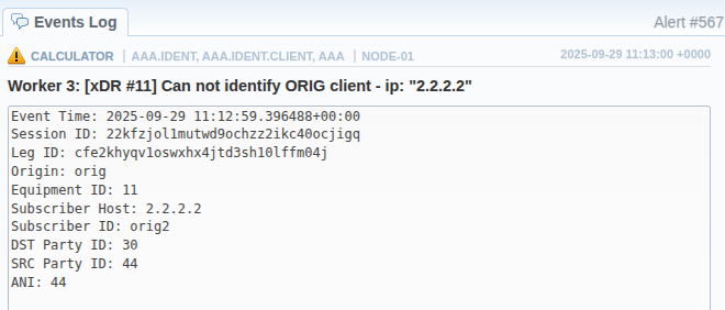 identification error message 2
