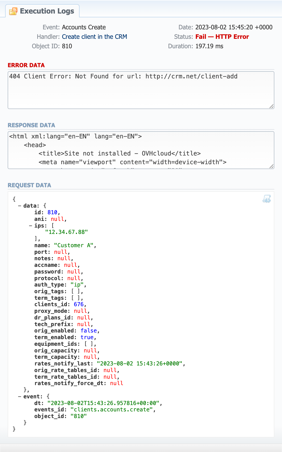 Provisioning details