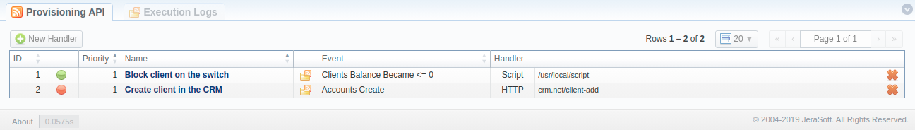 provisioning api section