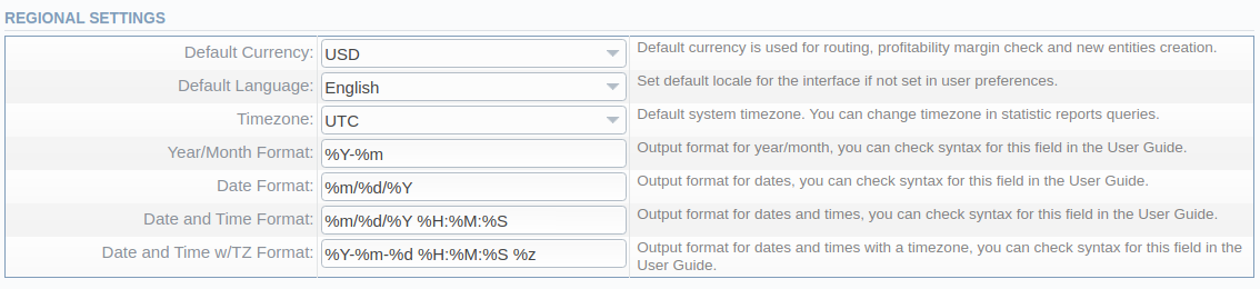 Regional Settings block