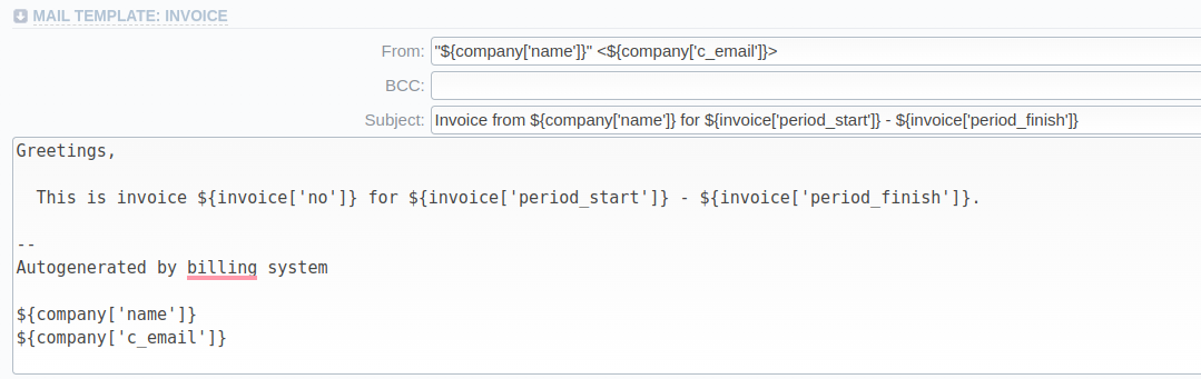 mail templates structure