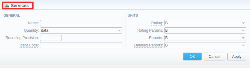 New service creation form