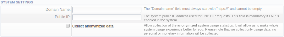 System Settings window