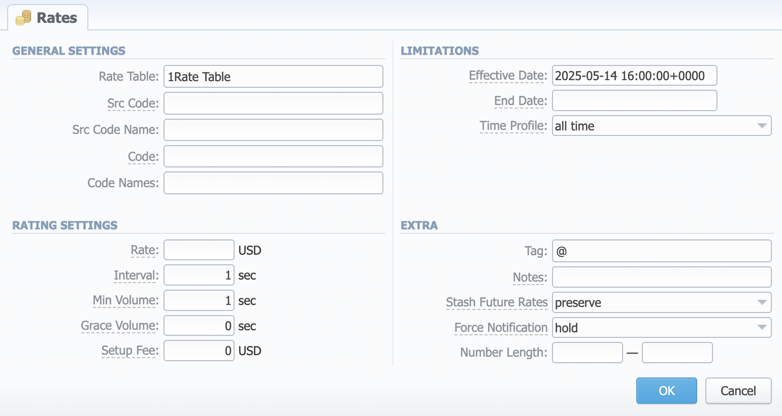Adding a New Rate