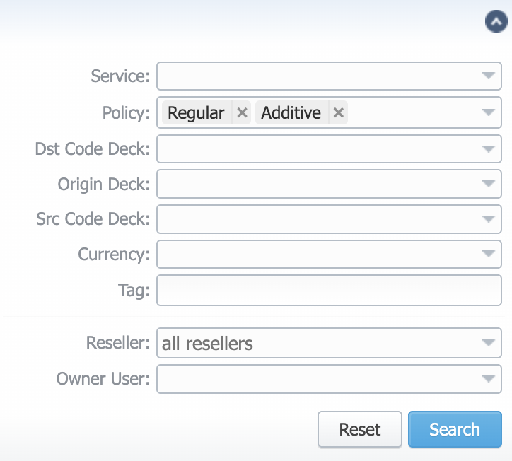 Advanced Search drop-down menu