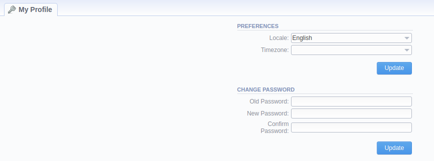 Change Password settings